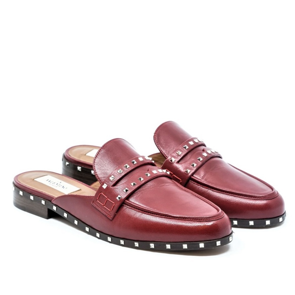 Valentino rockstud mules in deep red size 39 women’s